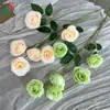 Arranjo de Arco de Casamento Peônia Delicada com 6 Cabeças de Lótus Flores Artificiais Decoração de Parede de Flores para Palco de Hotel Flores Artificiais