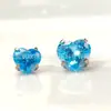Aleación de titanio G23 garra de fondo redondo con incrustaciones de circonita de amor cabeza de repuesto para arete F136 titanio corazón de durazno labio clavo hueso de la oreja clavo accesorios