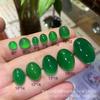 Anel de Pedra Chalcedônia Fluorescente Verde Imperial Superfície de Ovo Chalcedônia Pedra Nua Atacado pode ser cravejado Anel de Pulseira Anel Pingente Brincos