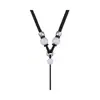 Colar com Cordão e Pingente de Jade Natural, Pingente de Jade com Fivela de Paz e Cordão Grosso