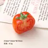 Acessórios de Resina DIY Desenho Animado, Presilhas de Cabelo de Cola de Creme de Tomate Meio Cortado Tridimensional, Fivelas de Sapato, Chaveiros, Pingentes e Decorações