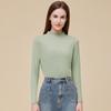 Novo top feminino de inverno quente slim fit alta elasticidade plus size roupas de outono forrado com fleece espessado gola alta meia-calça feminina