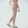 Fábrica de Ropa Dongguan OEM Hechos a Medida Pantalones de Yoga con Sensación de Segunda Piel para Mujer, Pantalones Deportivos para Correr, Pantalones de Fitness de Secado Rápido de Nueve Puntos