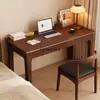 Escrivaninha Estreita de Madeira Maciça para Apartamentos Pequenos, Mesa de Computador com 40/45cm de Largura, Bancada de Cama para Quarto, Mesa de Estudo para Casa