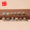 Plata del Tíbet Dos Tonos Incrustaciones Cuadradas Separadas por Cuentas Colgante Dos Tonos Pulsera Collar Colgante de Cuentas Accesorios para Joyería DIY Venta al por Mayor