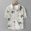 Camisa de Manga Corta Estampada Tie-Dye Estilo Japonés para Hombre, Tendencia de Verano Holgada Casual Juvenil de Alta Gama Elegante