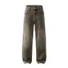 Muqiu Moda Masculina Coleção Outono 2026: Calça Jeans Lavada Vintage, Tamanho Grande Masculino, Elástica, Calça Longa Versátil
