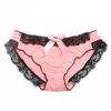 Al por mayor al contado transfronterizo Ropa interior de seda helada, Ropa interior femenina de encaje de cintura baja talla grande, Calzones sin costuras de nailon