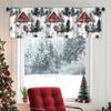 1 Pieza Cortina Corta Floral Cortina de Cocina Media Cortina Transfronteriza Decoración de Ventana Pequeña de Navidad Poliéster Algodón