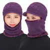Chapéu Masculino de Inverno com Plus Veludo, Lã Espessa, para Ciclismo ao Ar Livre, Proteção Facial, Proteção de Pescoço, Chapéu de Tricô Quente de Peça Única