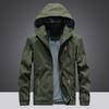 Nueva chaqueta de caparazón suave para exteriores de otoño e invierno, mono fino con capucha para hombre, chaqueta impermeable a prueba de viento