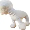 Suéter de Perro de Peluche Otoño e Invierno para Bichón, Schnauzer, Pomerania, Blanco de Cuello Alto Casual Protección de Barriga para Mascota Cubierta de Cuatro Patas