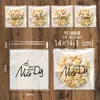 Original auto-adesivo transparente Dia das Crianças dos desenhos animados floco de neve crisp saco de embalagem leite jujuba Cookie Candy Bag saco de bolo da lua