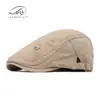 Chapéu de Bico de Pato Moda Quatro Estações para Homens, Boina Retrô Britânica, Boné de Algodão Versátil Casual, Chapéu de Artista para Mulheres