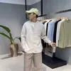 Camisa masculina nova de manga comprida minimalista, estilo relaxed old money, para sobreposição no outono, gola alta, casual, de alta qualidade, camisa de luxo leve