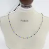 Collar de Cadena de Cuentas Gota de Aceite de Acero Inoxidable Transfronterizo Europeo y Americano Color que no se Desvanece Conservación del Color Cadena de Cuentas Hecho a Mano para DIY