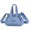 Bolsa Transversal Leve Estilo Mori Harajuku Moda Versátil Cordão Chanfrado Tecido de Nylon Bolsa de Ombro Simples Feminina Estilo Ocidental