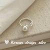 Diseño de Nicho Coreano Estilo Ins Anillo para Dedo Índice Plata de Ley S925 Elegante Anillo de Perla Gota de Agua Simple y de Alta Gama para Mujeres