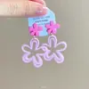 Pendientes de Flor Coloridos Dopamina Lindos Dulces Femeninos Corazón Pendientes Moda Nicho Diseño Versátil Pendientes Mayoreo