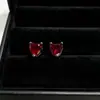 Brincos de Tarraxa Coração de Amor Inlaid Diamante Zircônia Simples Versátil Luxo Leve Transfronteiriço Japão Coreia Brincos Doces Brincos de Tarraxa Femininos Joias