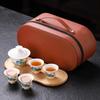Juego de Té de Viaje de Cerámica Jade Una Tetera Cuatro Tazas Camping al Aire Libre Souvenir de Empresa Logotipo Personalizado