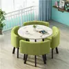 Conjunto Simples de Mesa e Cadeiras para Recepção de Negócios Uma Mesa Quatro Cadeiras Recepção Casual Mesa Redonda Pequena Área de Descanso Loja Mesa de Jantar