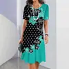 Impresión Digital 3D Elegante Ropa de Verano para Mujer Moda Color Ladrillo Casual Manga Corta Flores 2024 Explosiones Calientes Transfronterizas