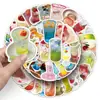 50 Peças de Adesivos Graffiti de Água com Gás, Pequenas Bebidas Frescas de Suco, Capas de Celular Decorativas à Prova d'Água, Adesivos para Caderno