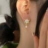 Pendientes Navideños de Copo de Nieve de Cristal de Lujo de Alta Gama con Aguja de Plata S925, Pendientes de Botón con Diseño de Nicho Moderno Único y Elegante para Otoño e Invierno