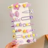 Pinzas para el pelo de colores dulces para niñas, Accesorios para el pelo de animales de dibujos animados y flores, Set de pinzas lindas y no dañinas para el flequillo