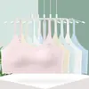 Ropa interior para niñas, Período de desarrollo adolescente, Sujetador de seda de hielo para estudiantes de secundaria y preparatoria, Camiseta sin mangas tipo tubo transpirable sin costuras para niñas, Fina