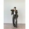 Design retrô moderno, jeans de ganga soltinhos e fluidos, casuais e adequados para o dia a dia, calças jeans de perna larga com corte curvo para mulheres, outono