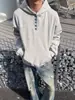 Sudadera con capucha abotonada color turquesa retro americano para otoño e invierno para hombre, chaqueta de calle resistente de ajuste limpio para pareja