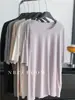 Camiseta Preguiçosa 2026 com Barra Desfiada e Corte Livre, Top Feminino de Verão com Caimento Solto Emagrecedor Gola Redonda Manga Curta