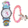 Reloj para niños de alta calidad, para niña estudiante, colorido, lindo, con diseño de caricatura, reloj de silicona con pulsera, reloj de cuarzo