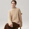 Suéter Feminino de Malha Grossa de Seis Fios com Gola Alta e Padrão Trançado, Base de Caxemira, Outono Inverno, Novo Estilo, Solto, Tamanho Plus, Quente, Suéter de Lã