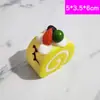 Bolo Fruta Falsa Pão Modelo Rolo Suíço Janela Geladeira Doméstica Adesivo Decoração Fotografia de Alimentos Brinquedo