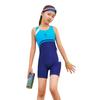 Trajes de baño para niños de venta directa para niñas, Traje de baño de una pieza sin mangas con pierna cuadrada para niñas mayores, Traje de baño secado rápido talla grande para estudiantes