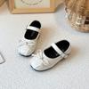 Zapatos de Princesa con Lazo para Niñas 2026 Plateados Zapatos Individuales para Bebé Suela Suave Zapatos para Bebés y Niños Pequeños Zapatos de Cuero para Niños Pequeños