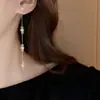 Nuevos Pendientes Largos con Borlas y Perlas Tendencia 2025 para Mujer Diseño de Nicho Coreano Pendientes de Botón Versátiles Elegantes