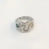Anillo de Zirconia Micro-Pavimentado Anillo de Serpiente Apertura Ajustable Chapado en Oro de 18K Versión Ancha Anillo de Serpiente Cobra