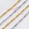 Corrente de Elo de Bambu em Aço Inoxidável, Corrente Reta Lisa, Corrente Básica Minimalista, Estilo Ins, Acessórios para Colar DIY de Haste de Conexão