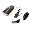 Carga USB brillante faro de bicicleta con bocina electrónica luz de bicicleta timbre de bicicleta de carretera luz para montar de noche 7588
