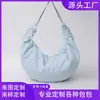 Bolsa tote feminina única, simples e estilosa, bolsa hobo crescente plissada, bolsa de ombro casual, bolsa transversal de grande capacidade, personalizável