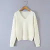 AliExpress Internacional Lançamentos Primavera 2026 Roupas Femininas Cor Sólida Temperamento Moda Gola V Versátil Suéter Tricô Simples