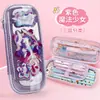 Estojo de lápis 3D de desenho animado à prova d'água de grande capacidade personalizado de fábrica para alunos do ensino fundamental, estojo de caneta à prova d'água com zíper único de EVA