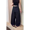 Novedades de otoño: Pantalones anchos versátiles y elegantes para el uso diario, con un diseño de un solo botón blanco, cintura alta y un efecto adelgazante, perfectos para ocasiones casuales