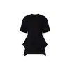 Camiseta de Algodón Puro de Ajuste Delgado con Diseño Único Longmei para Mujer 2026 Nueva Colección Primavera/Verano Top de Manga Corta con Dobladillo Irregular