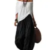 2026 Conjunto de mujer transfronterizo europeo y americano Amazon TK nuevo top largo holgado de hombros descubiertos + pantalones de campana