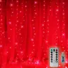 Luces Decorativas LED para Fiesta de Boda Cumpleaños Cortina Transfronteriza Luces de Cable de Cobre Control Remoto de Ocho Funciones USB Cadena de Luces de Colores